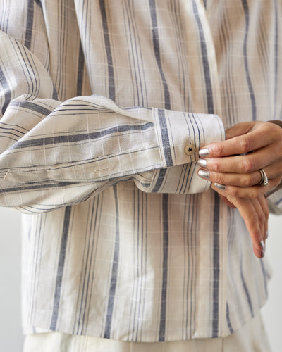 Cordera Striped Checkered Shirt, Indigo