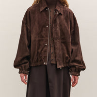 Cordera Suede Bomber Jacket Brown, Brown