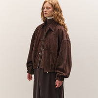 Cordera Suede Bomber Jacket Brown, Brown