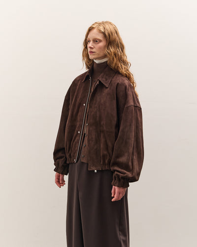Cordera Suede Bomber Jacket Brown, Brown