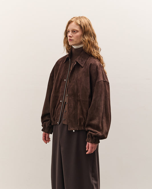 Cordera Suede Bomber Jacket Brown, Brown