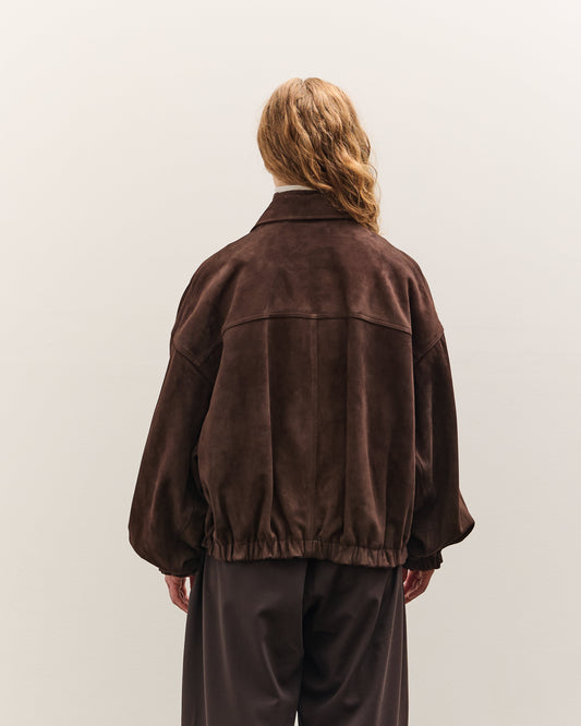 Cordera Suede Bomber Jacket Brown, Brown