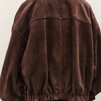Cordera Suede Bomber Jacket Brown, Brown