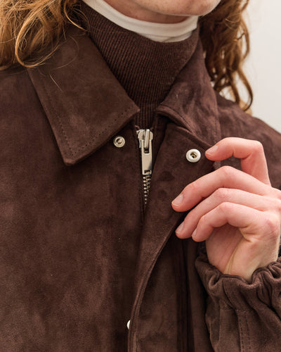 Cordera Suede Bomber Jacket Brown, Brown