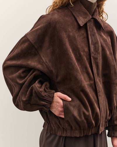 Cordera Suede Bomber Jacket Brown, Brown
