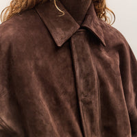 Cordera Suede Bomber Jacket Brown, Brown