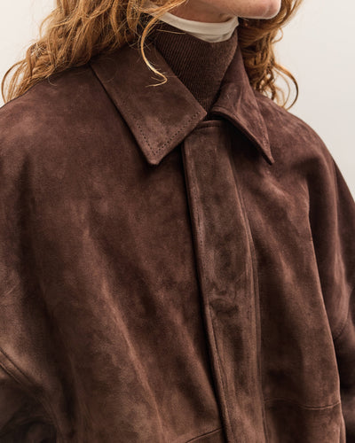 Cordera Suede Bomber Jacket Brown, Brown