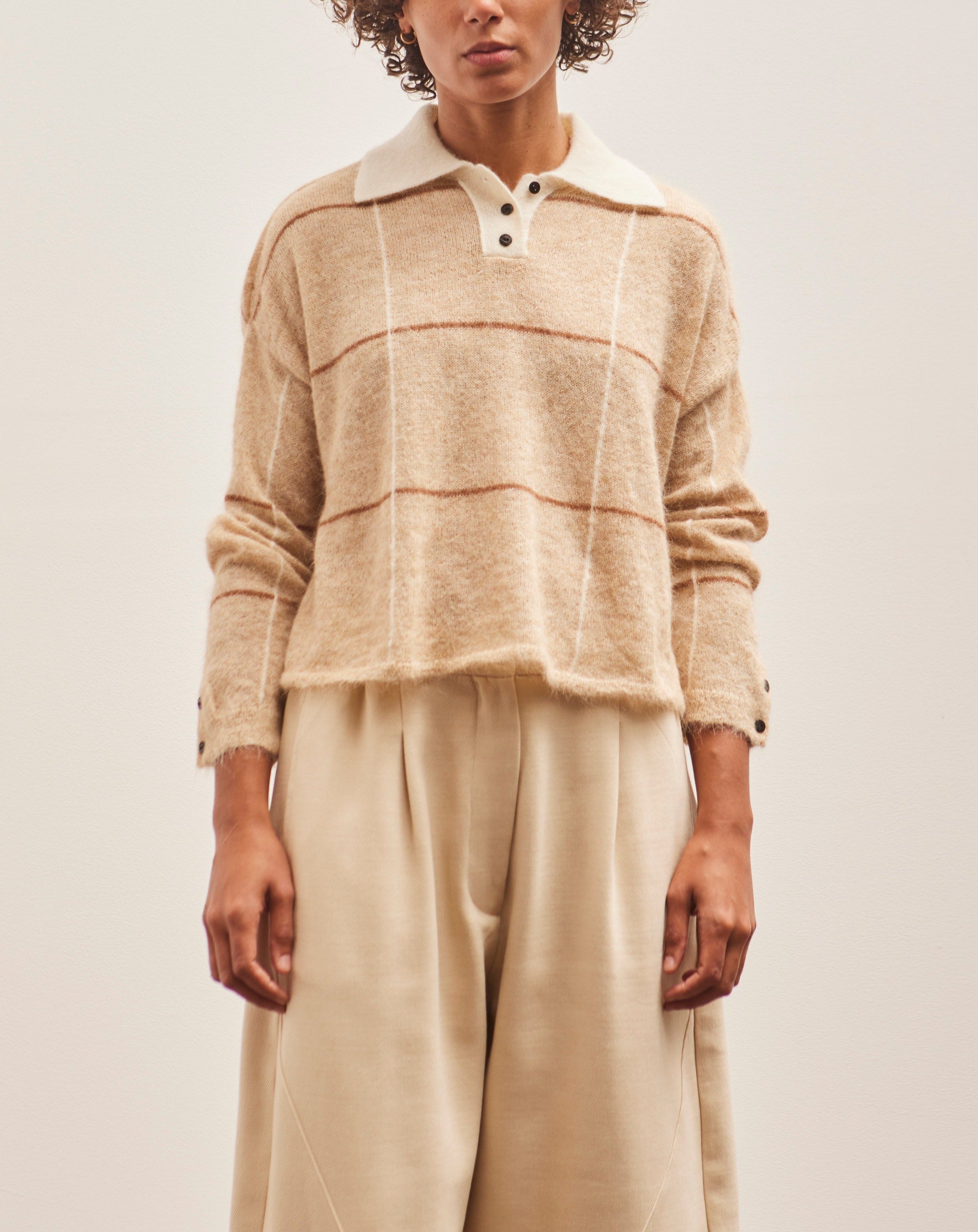 Cordera Suri Plaid Polo Sweater, Avene – Glasswing