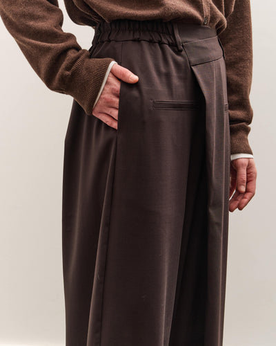 Cordera Tailoring Crossover Pants , Dark Brown