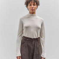 Cordera Viscose Shimmery Turtleneck Sweater, Off-White