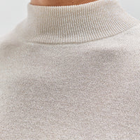 Cordera Viscose Shimmery Turtleneck Sweater, Off-White