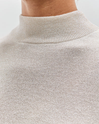 Cordera Viscose Shimmery Turtleneck Sweater, Off-White