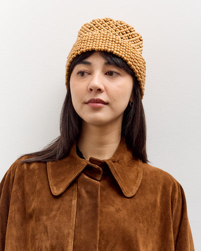 Cordera Wooden Beads Bucket, Ochre