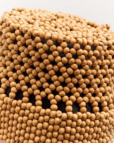 Cordera Wooden Beads Bucket, Ochre
