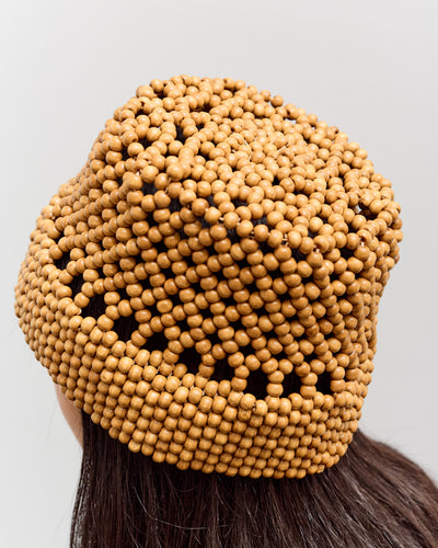 Cordera Wooden Beads Bucket, Ochre