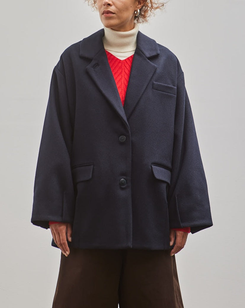 Cordera Wool Coat, Navy – Glasswing