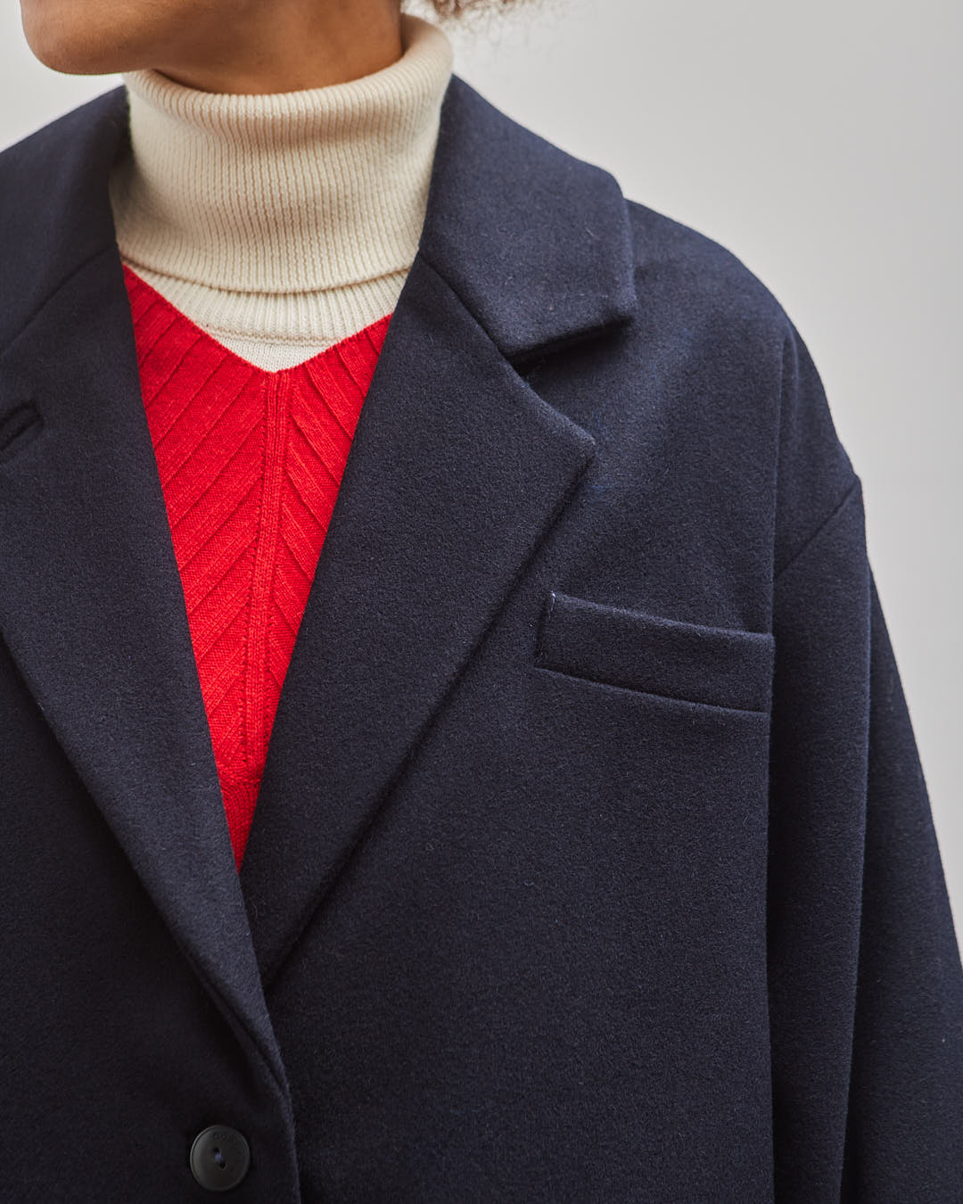 Cordera Wool Coat, Navy – Glasswing