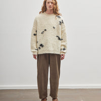 Cordera Wool & Mohair Blotch Sweater, Off-White