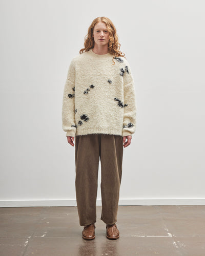 Cordera Wool & Mohair Blotch Sweater, Off-White
