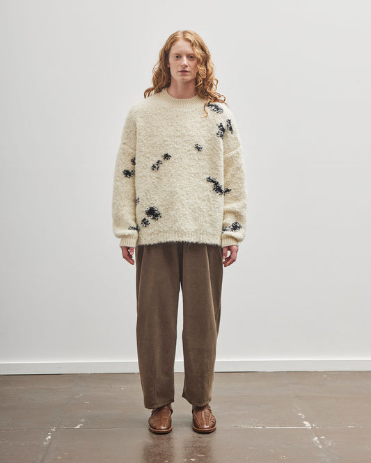 Cordera Wool & Mohair Blotch Sweater, Off-White