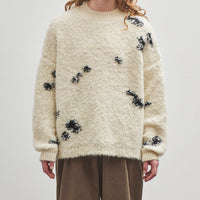 Cordera Wool & Mohair Blotch Sweater, Off-White