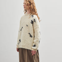 Cordera Wool & Mohair Blotch Sweater, Off-White