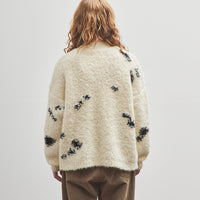 Cordera Wool & Mohair Blotch Sweater, Off-White