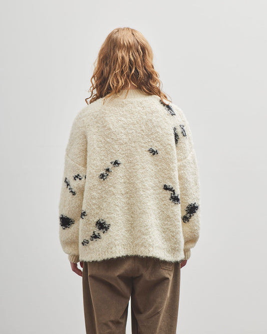 Cordera Wool & Mohair Blotch Sweater, Off-White