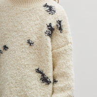 Cordera Wool & Mohair Blotch Sweater, Off-White