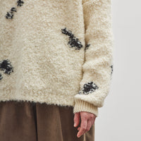 Cordera Wool & Mohair Blotch Sweater, Off-White