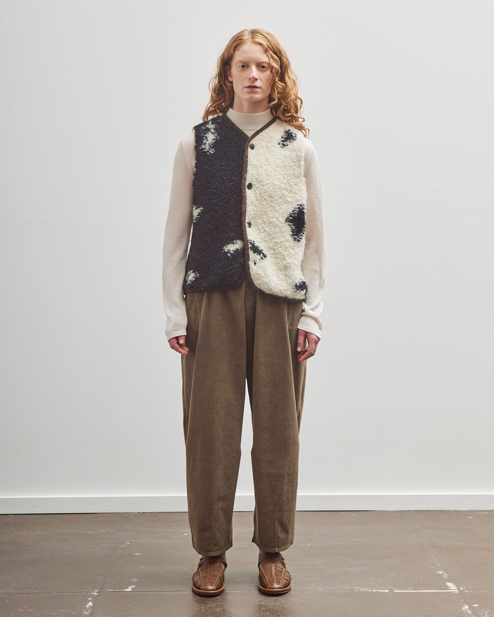 Cordera Wool & Mohair Blotch Vest, Off-White / Black – Glasswing