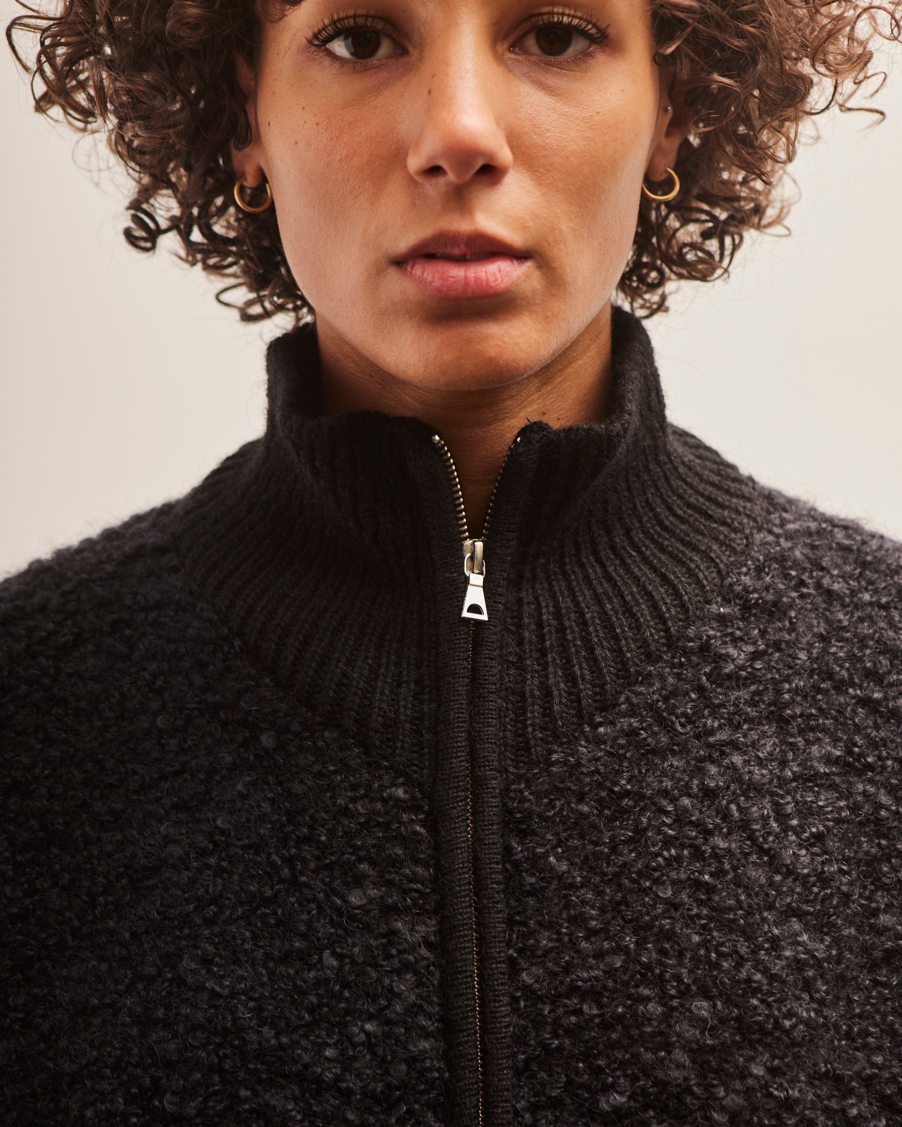 【INCHANT ME】No Collar Mohair Wool Crop Jacket INCHANT ME】No Collar Mohair Wool Crop Jacket (INCHANT ME
