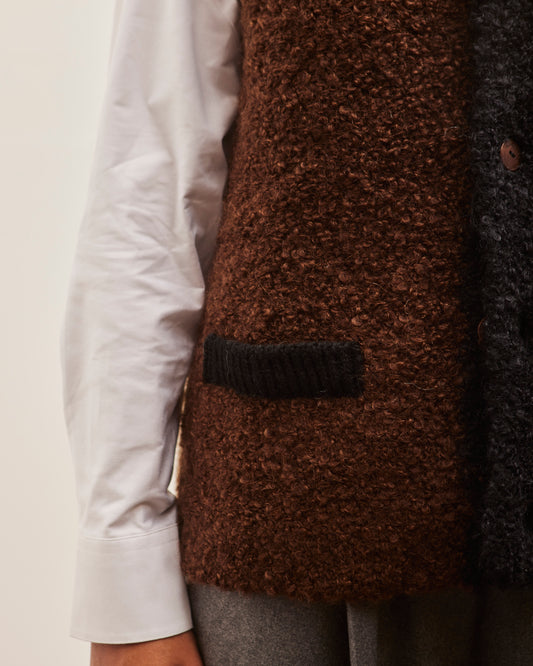 Cordera Wool & Mohair Waistcoat, Colorblock