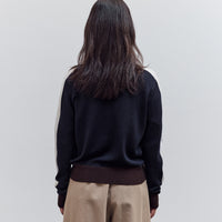 Merino Wool Sporty Cardigan, Navy