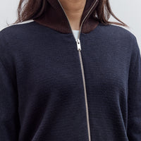 Merino Wool Sporty Cardigan, Navy