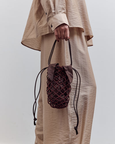 Handmade Beaded Net Bag, Black