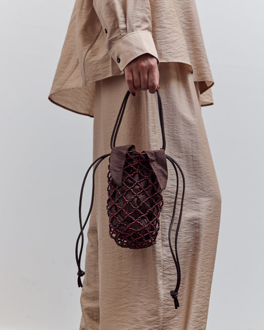 Handmade Beaded Net Bag, Black