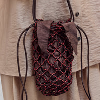 Handmade Beaded Net Bag, Black