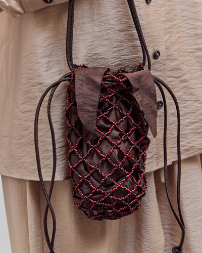 Handmade Beaded Net Bag, Black