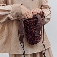 Handmade Beaded Net Bag, Black