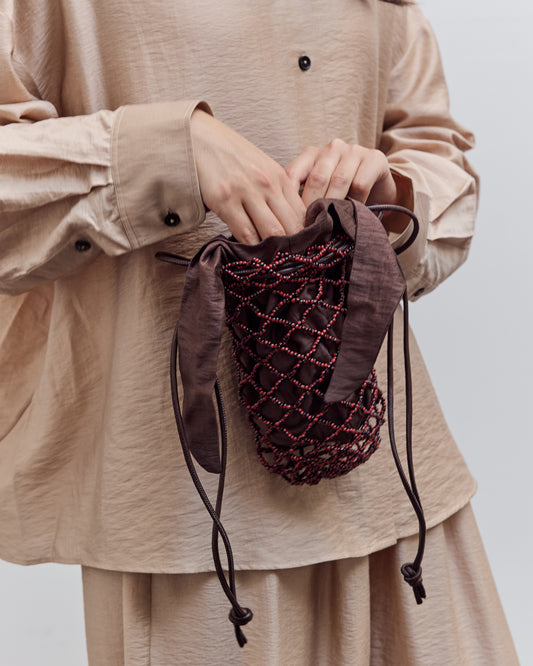 Handmade Beaded Net Bag, Black