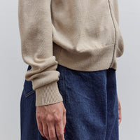 Merino Wool Colorblock Cardigan, Navy