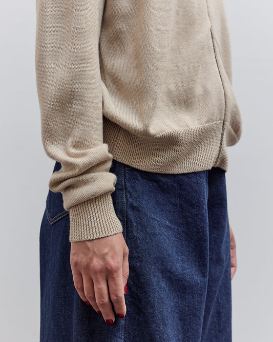 Merino Wool Colorblock Cardigan, Navy