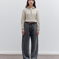 Flecked Cotton Zip-Up Sweater, Natural