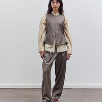Tailored Peplum Vest, Taupe
