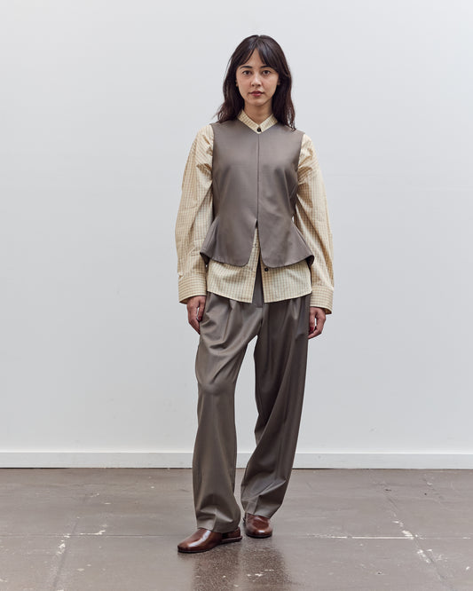 Tailored Peplum Vest, Taupe