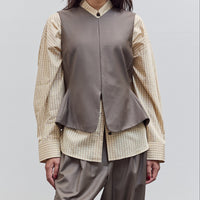 Tailored Peplum Vest, Taupe
