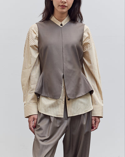 Tailored Peplum Vest, Taupe