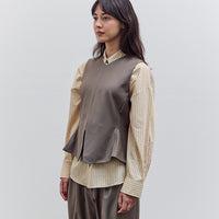 Tailored Peplum Vest, Taupe