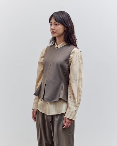 Tailored Peplum Vest, Taupe